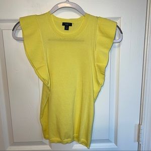 Yellow Ruffle Sleeve Top
